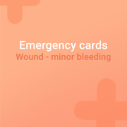 Emergency card minor bleeding wound, emergency wound, light bleeding wound horse